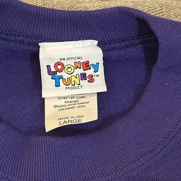 VTG 1996 Warner Bros. Looney Tunes Sylvester Crewneck Sweatshirt LARGE - Picture 2 of 12